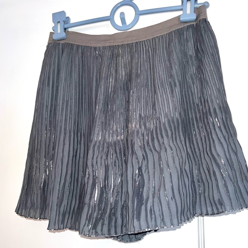 FREE People gunmetal miniskirt, slip, metallic, s/p